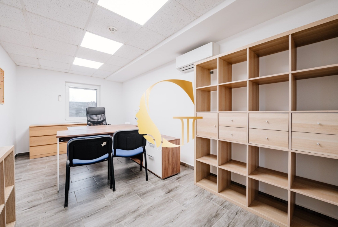 GODDESS PROPERTY – REZERVOVANE – PRENÁJOM – budova 200 m2 s kanceláriami/zariadenými miestnosťami, terasa,10x PARKING – SKLAD 100m2 – ROVINKA