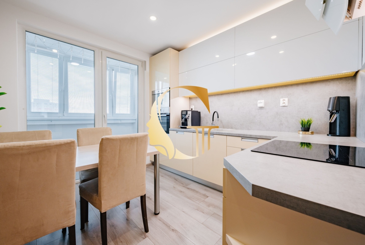 GODDESS PROPERTY – rezervované  – PREDAJ 4 izbový byt 85 m2 – LOGGIA – moderne zariadený – kompletná rekonštrukcia – TUPOLEVOVA ulica – Petržalka